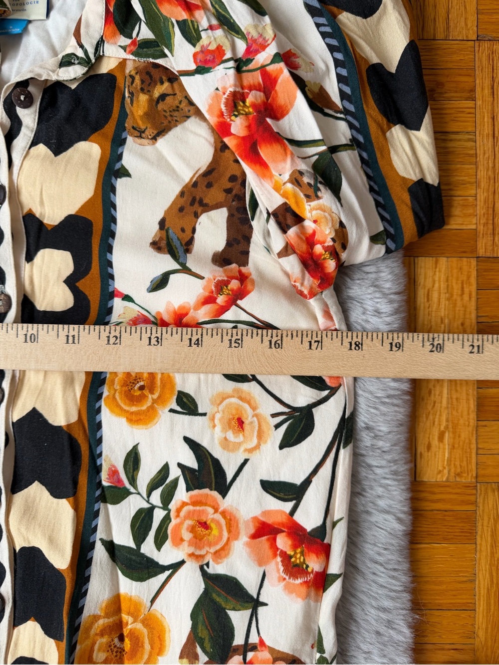FARM RIO Floral & Leopard Print Button-Front Maxi Dress - White/Multi - Picture 11 of 14